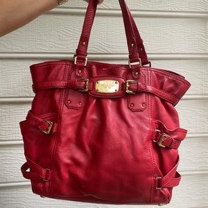 Red Leather Michael Kors Bag